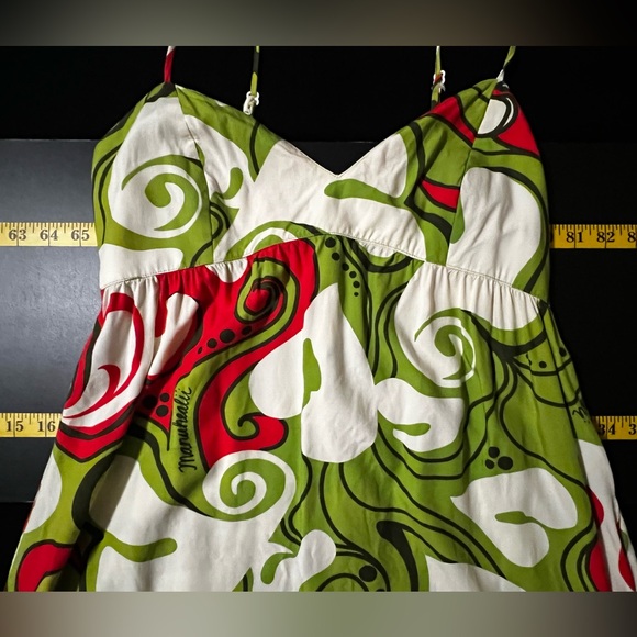 Manuhealii Vibrant Red and Green Camisole Dress - Picture 5 of 6